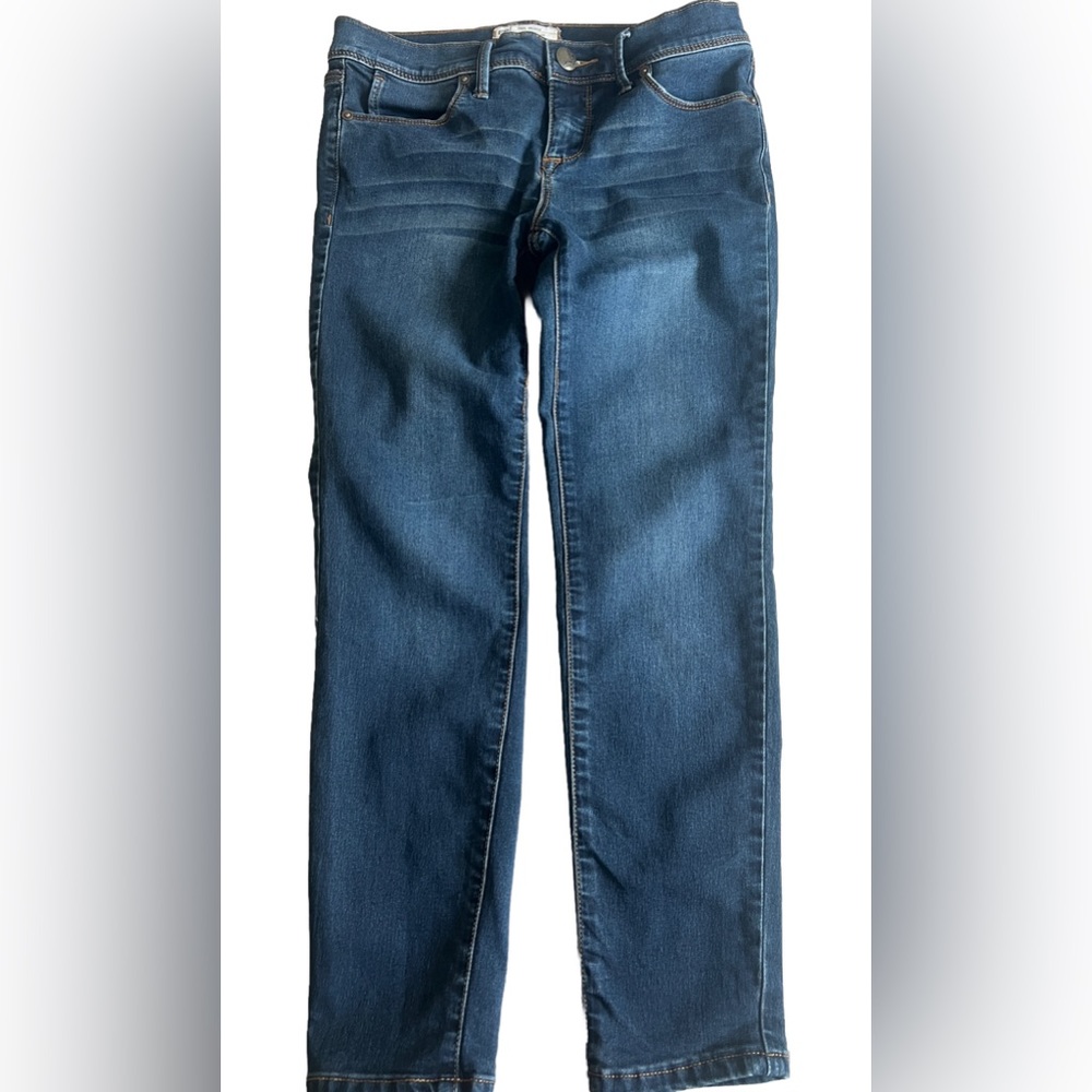 Free People Low Rise Whiskered Cropped stretch Denim Jeans size 26 31x25